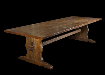 Large Teak Trestle Table